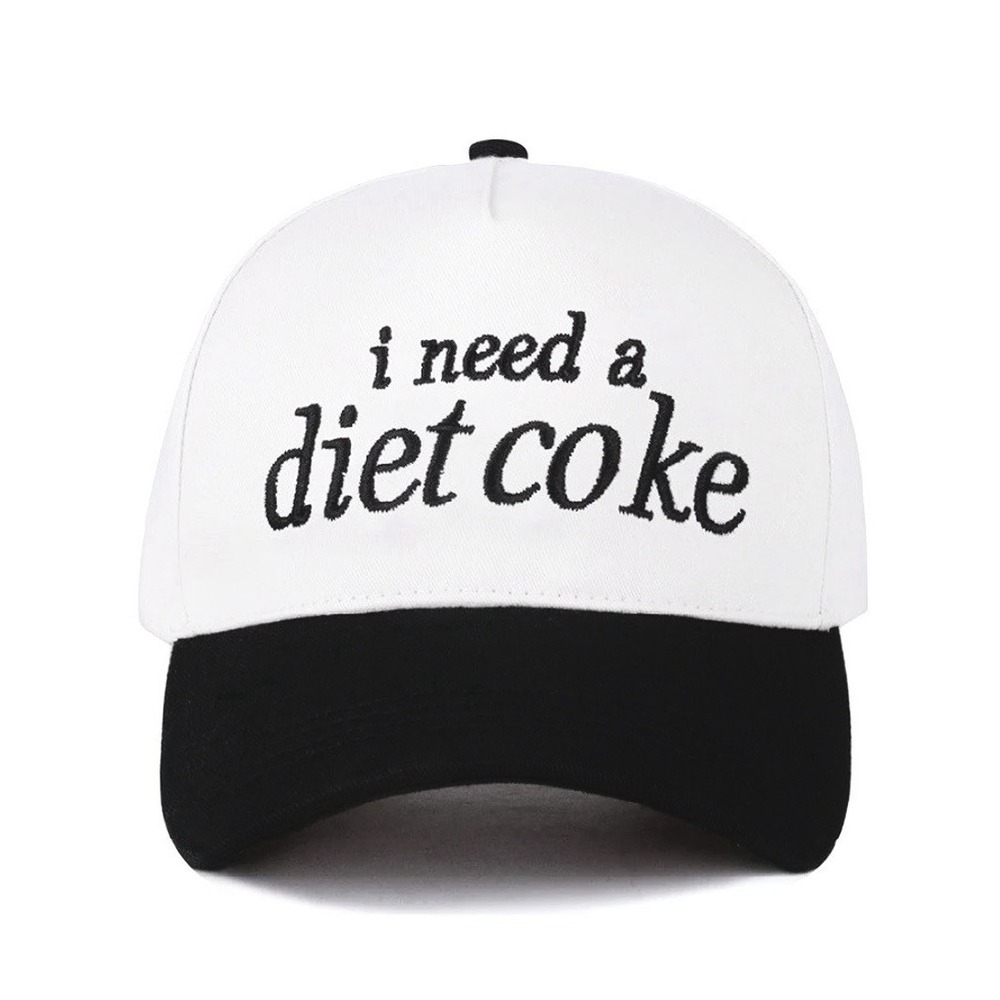 Zenana I Need A Diet Coke Trucker Hat Snapback Mesh Cap White Black Graphic Hat